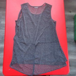 Zoe polka dot grey lightweight dress women's size L